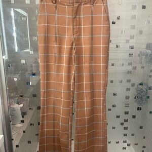 Urban Outfitters Tan Plaid Trousers